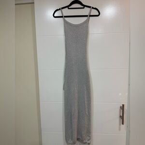 Silver Glitter Maxi knit Dress